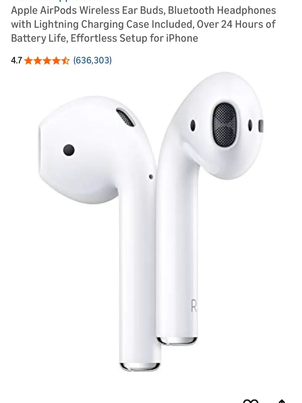 Apple White AirPods Wireless Earbuds with Charging Case